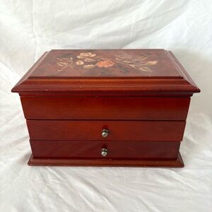 Mele wooden jewelry box organizer holder inlay floral Brayden